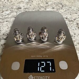 Reed & Barton Snowman Christmas vintage silver-plated place card holders